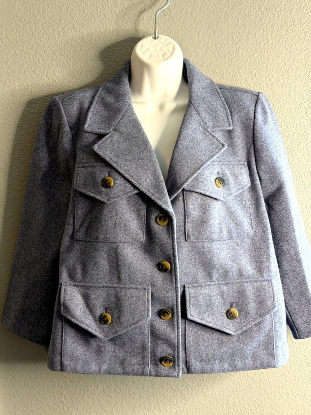 Carole Wren Gray Utility Jacket - Four Pockets, Size L